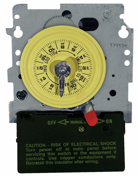 Intermatic T104M 24-hour DPST mechanical time switch mechanism, 208-277V