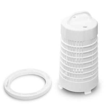SkimChlor 91030 chlorine tablet dispenser and locking ring for pool skimmer baskets, product photo