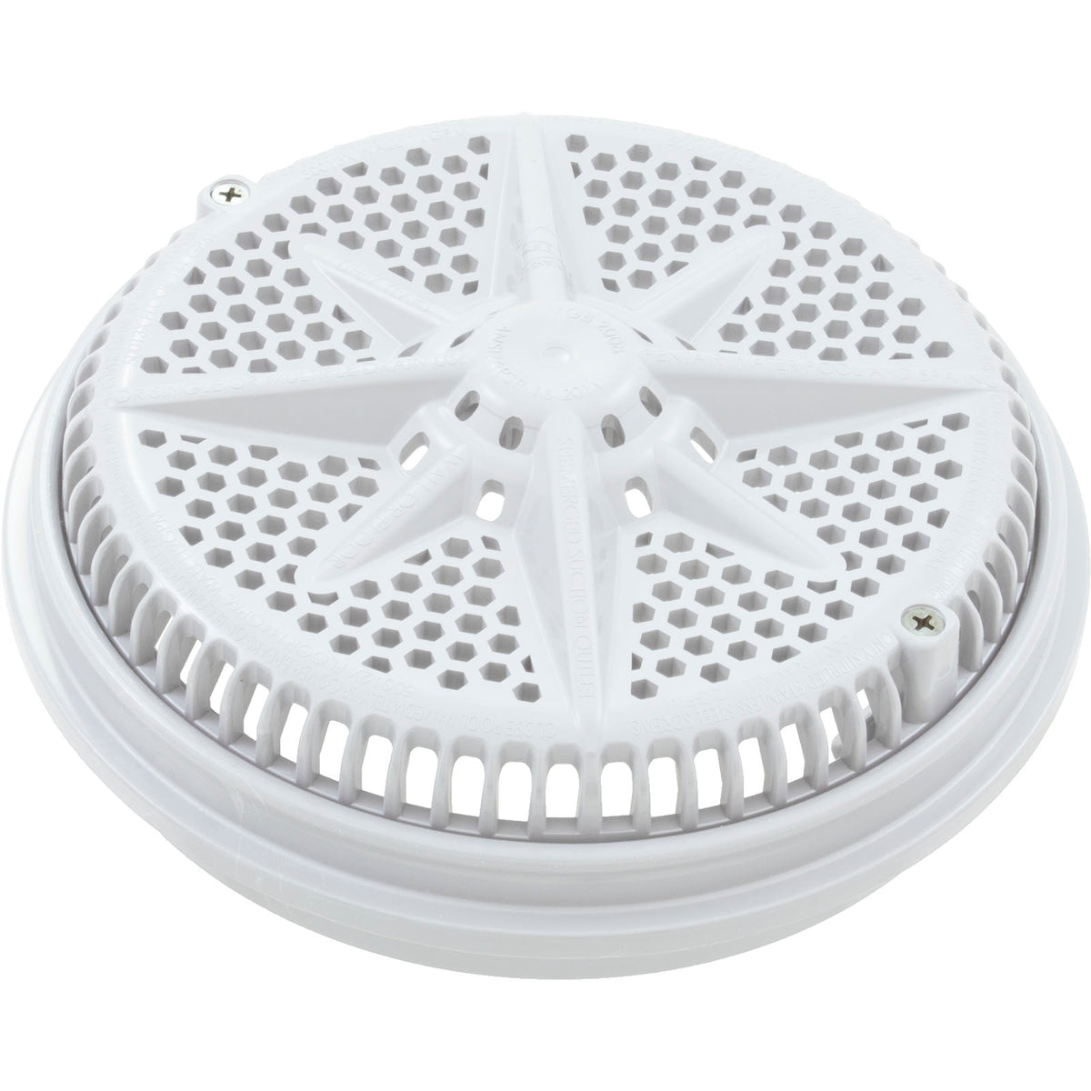 Pentair 500108 8 inch StarGuard main drain cover with long ring, white