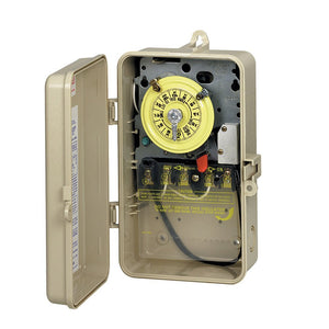 Intermatic T101P201 24 hour 120V mechanical time switch in a Type 3R plastic enclosure