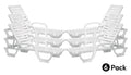 Grosfillex Bahia 44031004 white resin stacking chaise lounge, pack of six