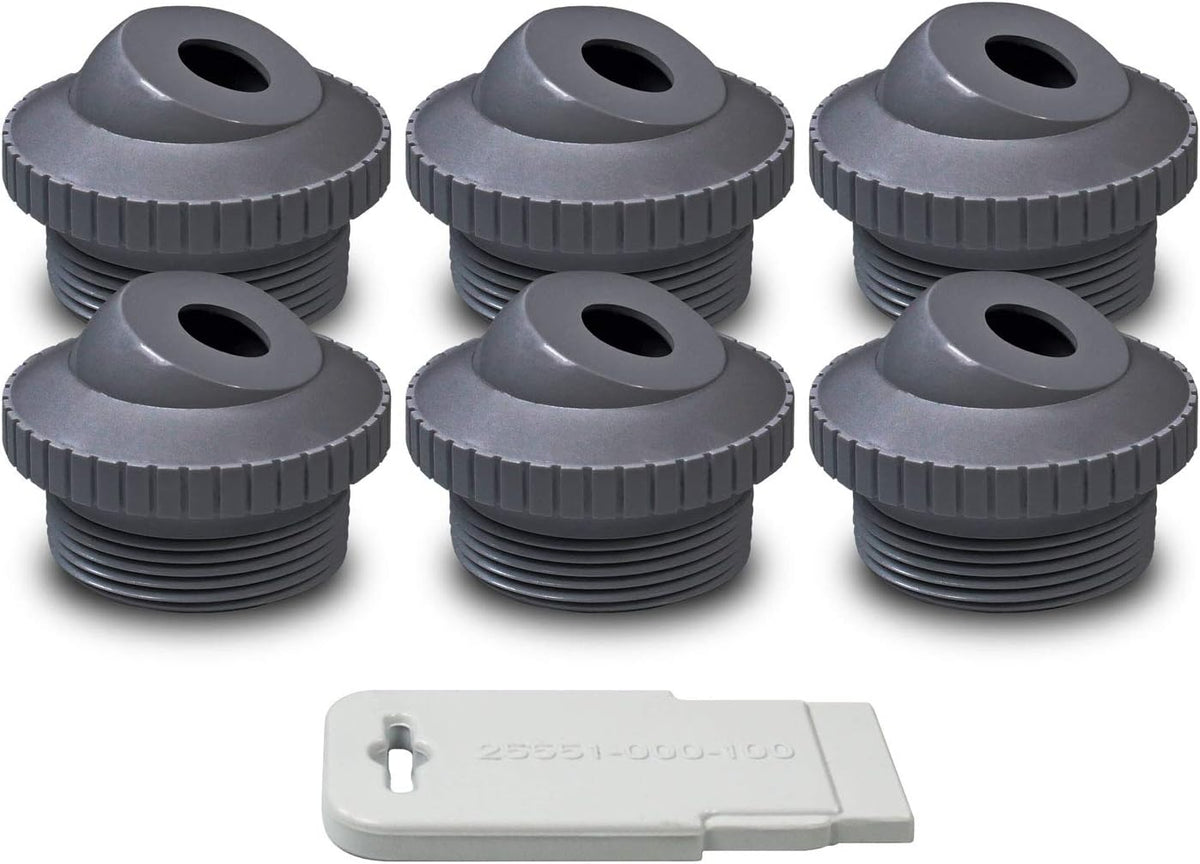 Aquamoto grey 1/2 in. directional flow eyeball inlet jets, pack of six with installation tool