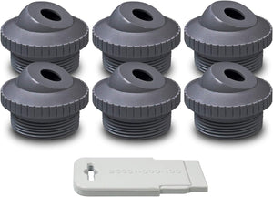 Aquamoto grey 1/2 in. directional flow eyeball inlet jets, pack of six with installation tool