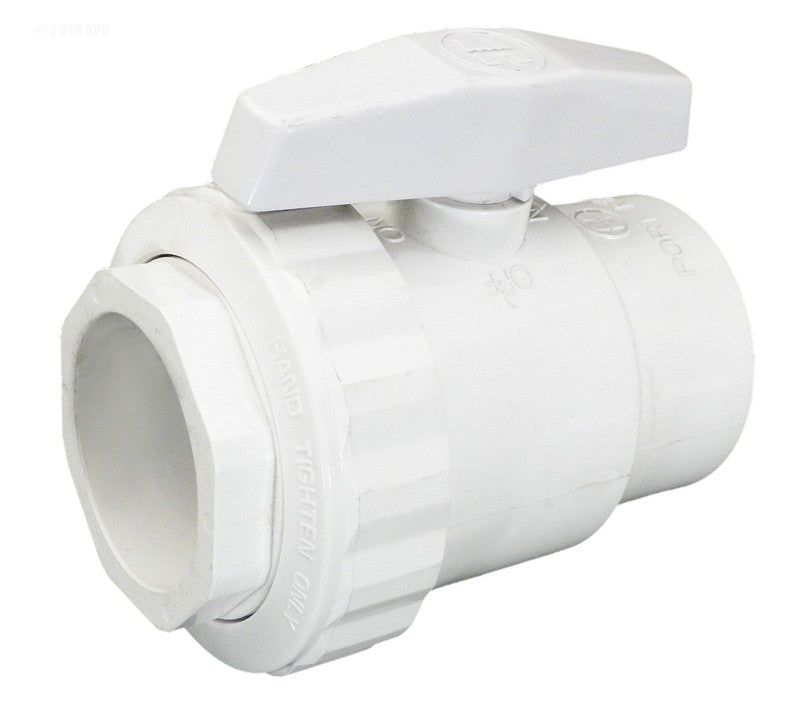 Hayward SP0722S Trimline 2-way PVC ball valve, 1-1/2 in. slip by slip, white