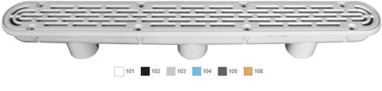 AquaStar 32CDFL105 32 inch dark gray channel drain with flat grate suction outlet cover