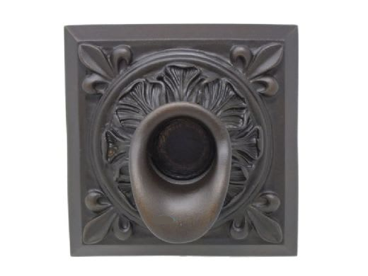 Black Oak Foundry square oak leaf scupper in oil rubbed bronze finish, part S61-ORB Square
