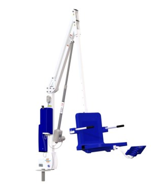 Aqua Creek Revolution XL ADA Pool Lift, 500 lb, No Anchor, White with Blue Seat, F-REVXL