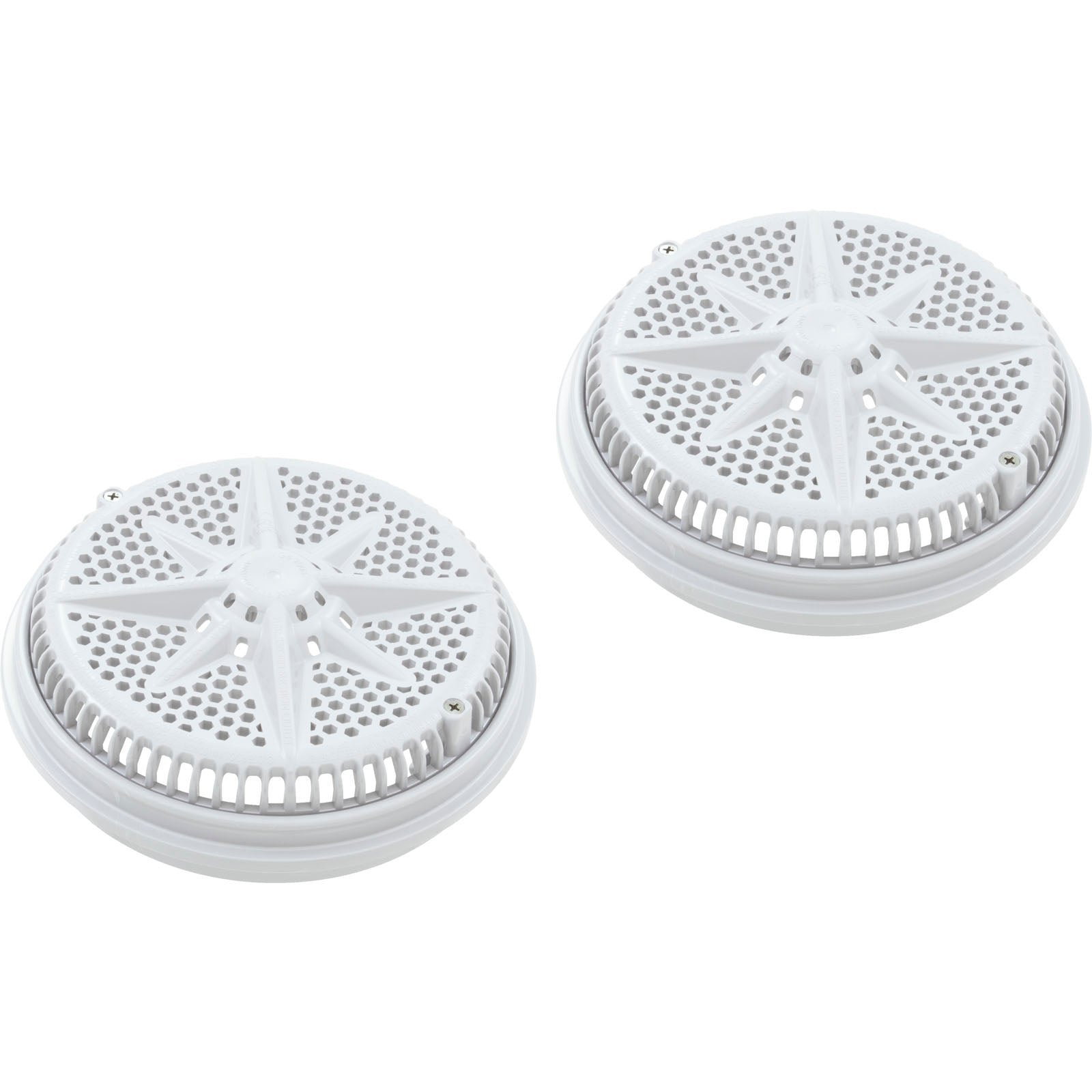 Pentair StarGuard 500140 8 inch white main drain cover with long ring, 2 pack