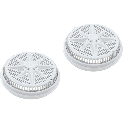 Pentair StarGuard 500140 8 inch white main drain cover with long ring, 2 pack