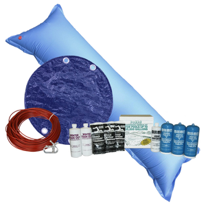 33 foot round Royal solid winter cover bundle with chemical kit and air pillow