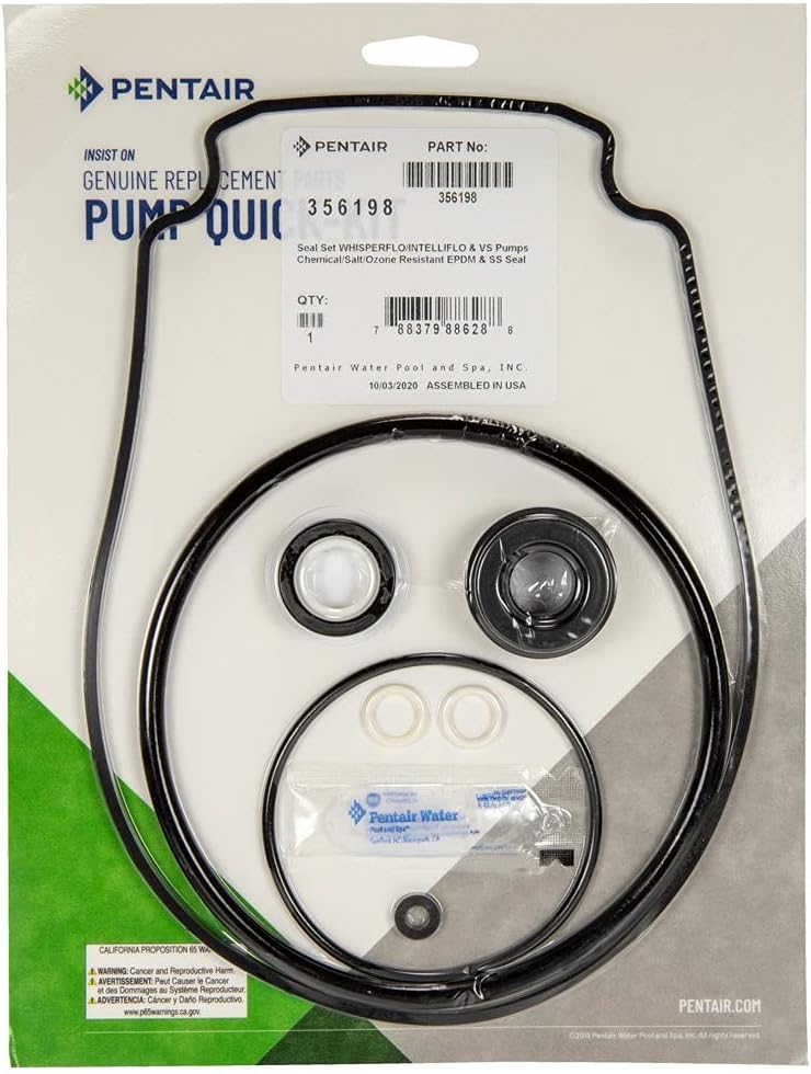 Pentair 356198 seal kit for WhisperFlo and IntelliFlo pool pumps