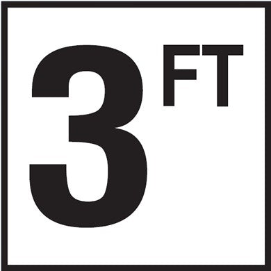 Inlays C610030 6x6 depth marker tile reading 3 FT with 4 inch numbers