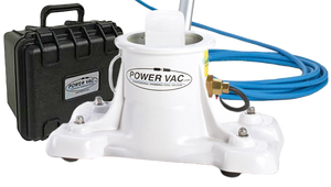 Power Vac PV2500 portable fountain and pool vacuum with 40 ft cord, battery case and 2 filter bags