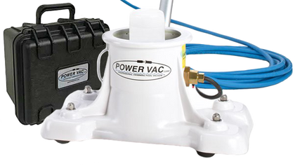 Power Vac PV2500 portable fountain and pool vacuum with 40 ft cord, battery case and 2 filter bags