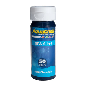 AquaChek 552244 Spa 6-in-1 test strips bottle, front of package