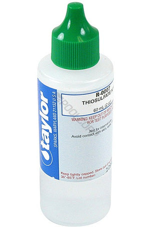 Taylor R-0007-C thiosulfate N/10 reagent in a 2 oz dropper bottle