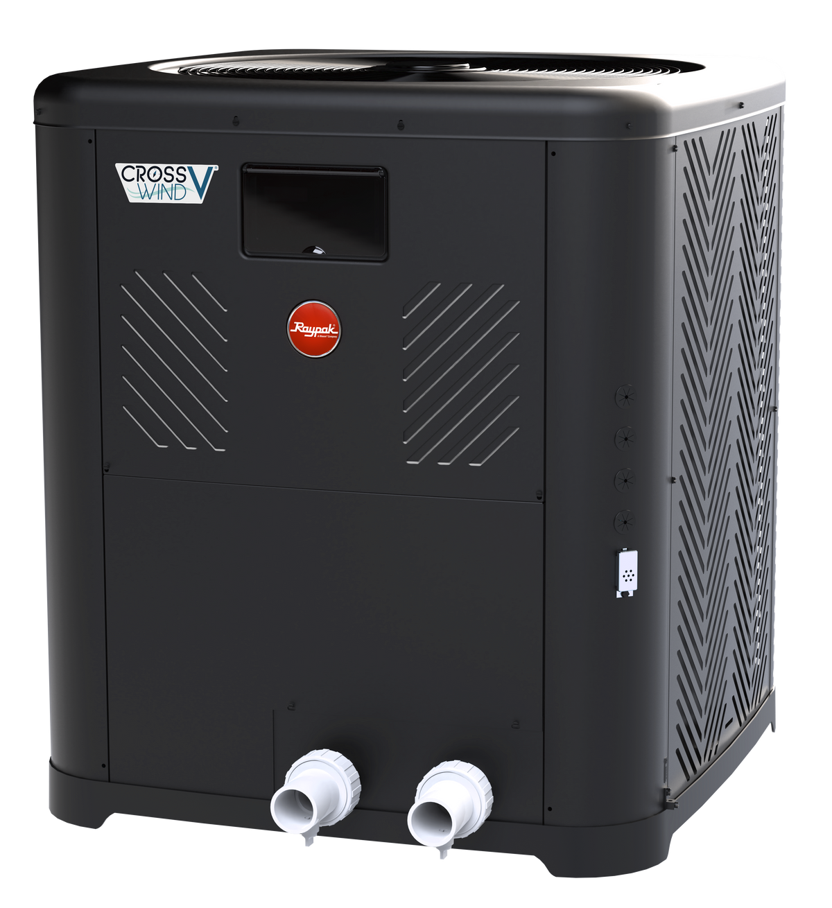 Raypak Crosswind V 138,000 BTU pool heat pump TWPH-8550EHT08, quarter view