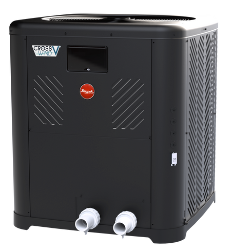 Raypak Crosswind V 138,000 BTU pool heat pump TWPH-8550EHT08, quarter view
