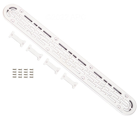 AquaStar 32CDFLFR101 32 inch white channel drain flat grate and frame