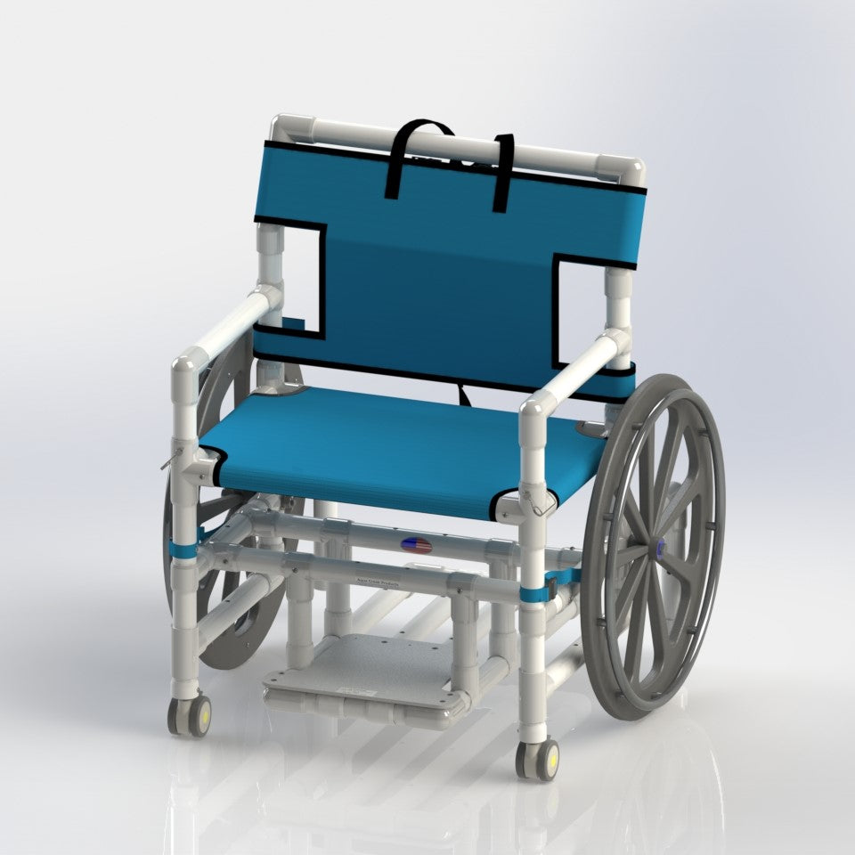 Aqua Creek F-520XWSPM 24 in. PVC pool access chair with mesh seat and slide out footrest