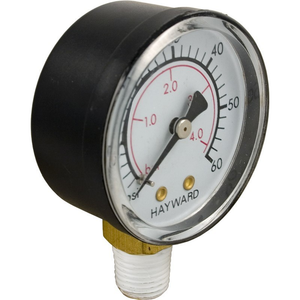 Hayward ECX270861 bottom mount 1/4 inch pool filter pressure gauge, 0-60 PSI