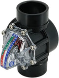 H2Flow Controls FV-2 FlowVis flow meter with check valve for 2 in. Sch 40 PVC, GPM scale