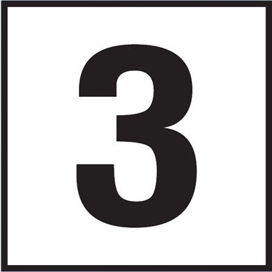 Inlays C611030 6x6 smooth waterline depth marker tile showing the number 3