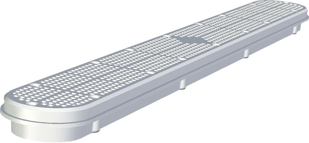 CMP 25506-320-100 32 in. white PVC channel drain cover and frame