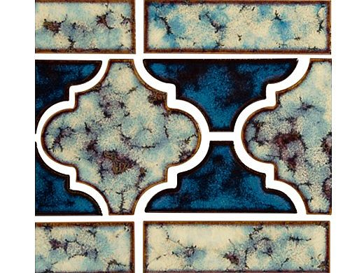 National Pool Tile Lantern Border Series Ocean Blue porcelain waterline tile, LAN-OCEAN