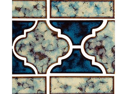 National Pool Tile Lantern Border Series Ocean Blue porcelain waterline tile, LAN-OCEAN