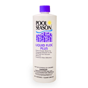 Pool Season Liquid Floc Plus pool clarifier and flocculant, 1 quart bottle