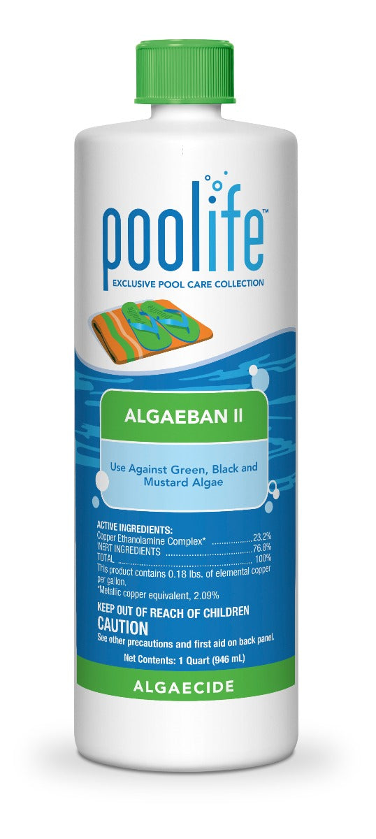 Poolife AlgaeBan II 1 quart algaecide bottle, product photo