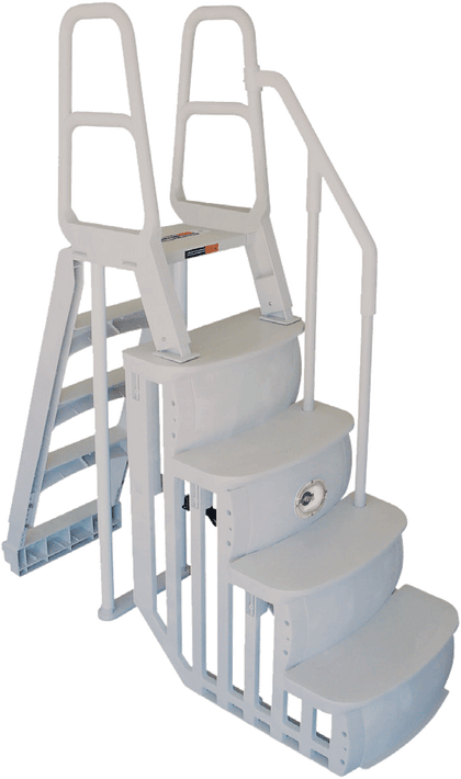 Main Access Smart Choice 24 inch outside ladder with Smart Step in taupe