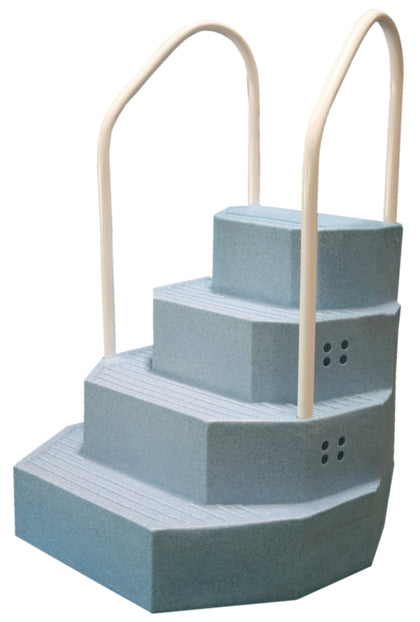 Merlin Industries 30125 King Staircase in blue granite with double handrail for above ground pools