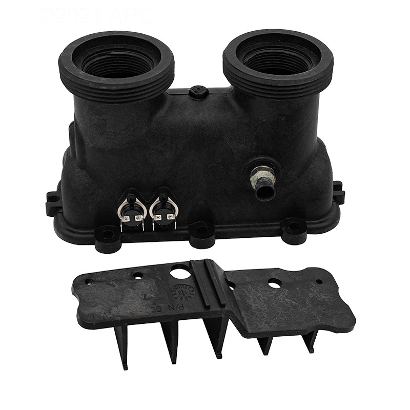 Raypak 015547F polymer inlet and outlet header for the 156A heat exchanger