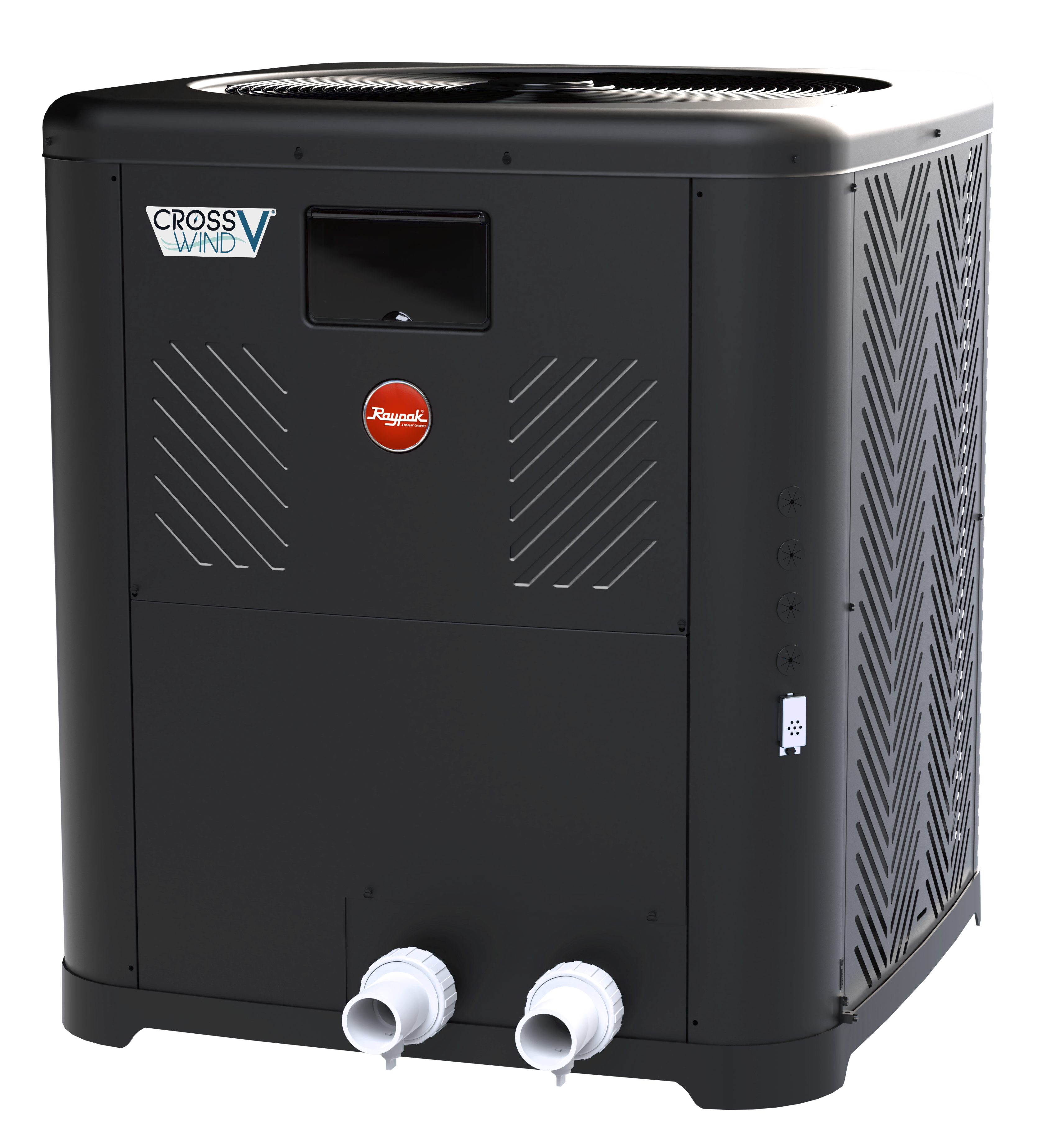 Raypak Crosswind V TWPH-6550EHT08 118,000 BTU pool heat pump, quarter view