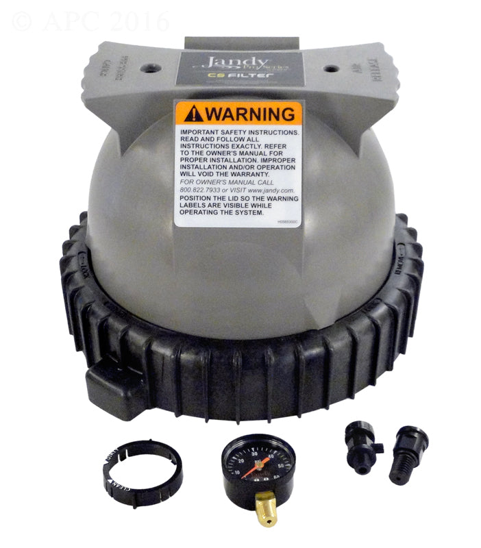 Jandy R0461900 gray top housing assembly for CS100 and CS150 cartridge filters