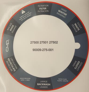 CMP replacement multiport valve label for Pentair valves