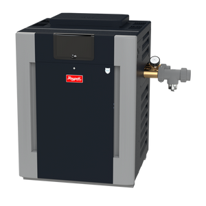 Raypak B-R406A-EN-C 399K BTU natural gas ASME pool heater, front view