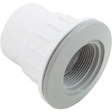 CMP 25523-501-100 gray fiberglass wall fitting, 1-1/2 inch socket by 2 inch spigot, with nut and gasket
