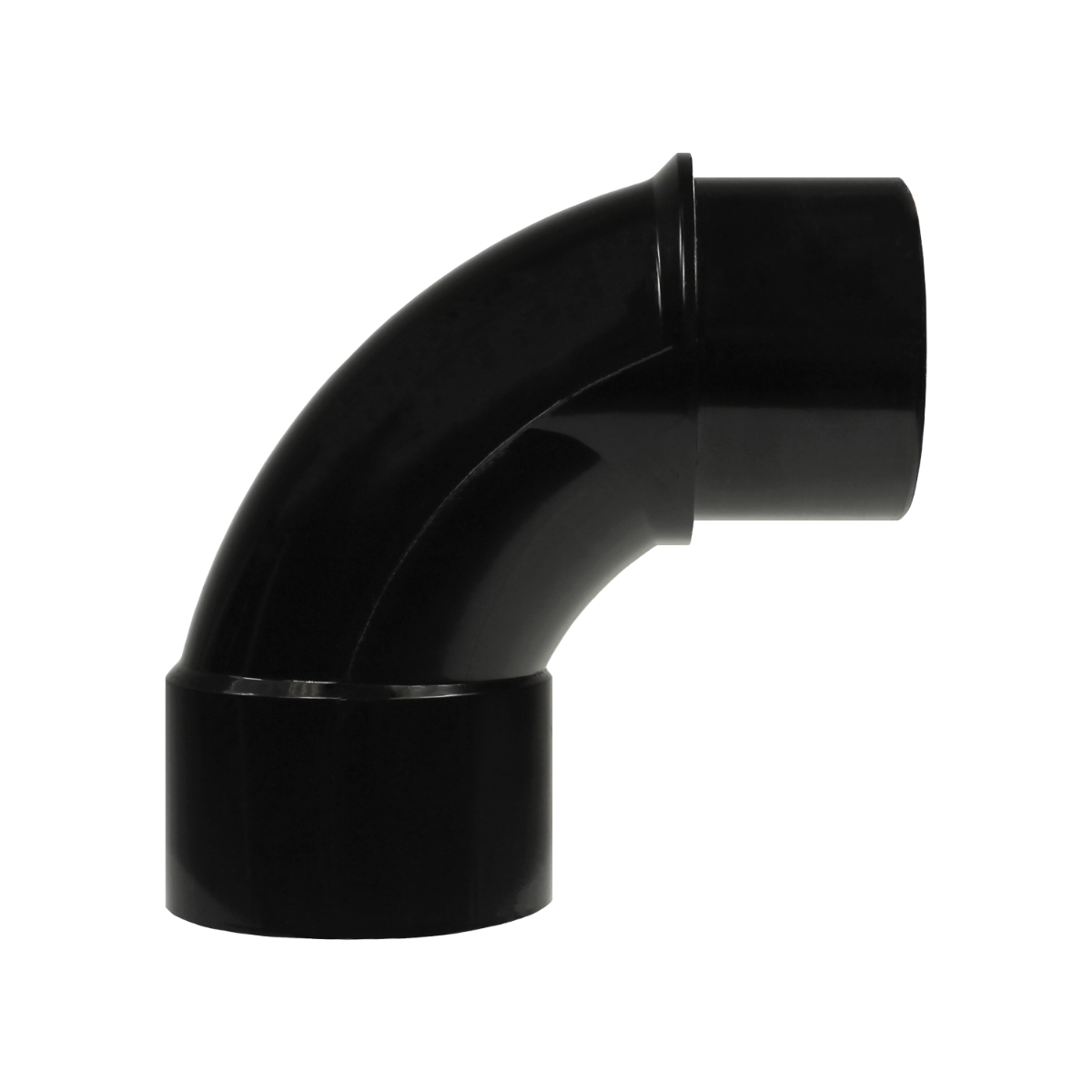 Aquamoto FullFlow 2 in. black PVC sweep 90 degree street elbow, slip by spigot