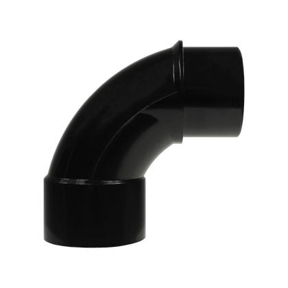 Aquamoto FullFlow 2 in. black PVC sweep 90 degree street elbow, slip by spigot