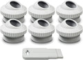Aquamoto white 1 inch eyeball jet fittings, 6 pack with installation tool