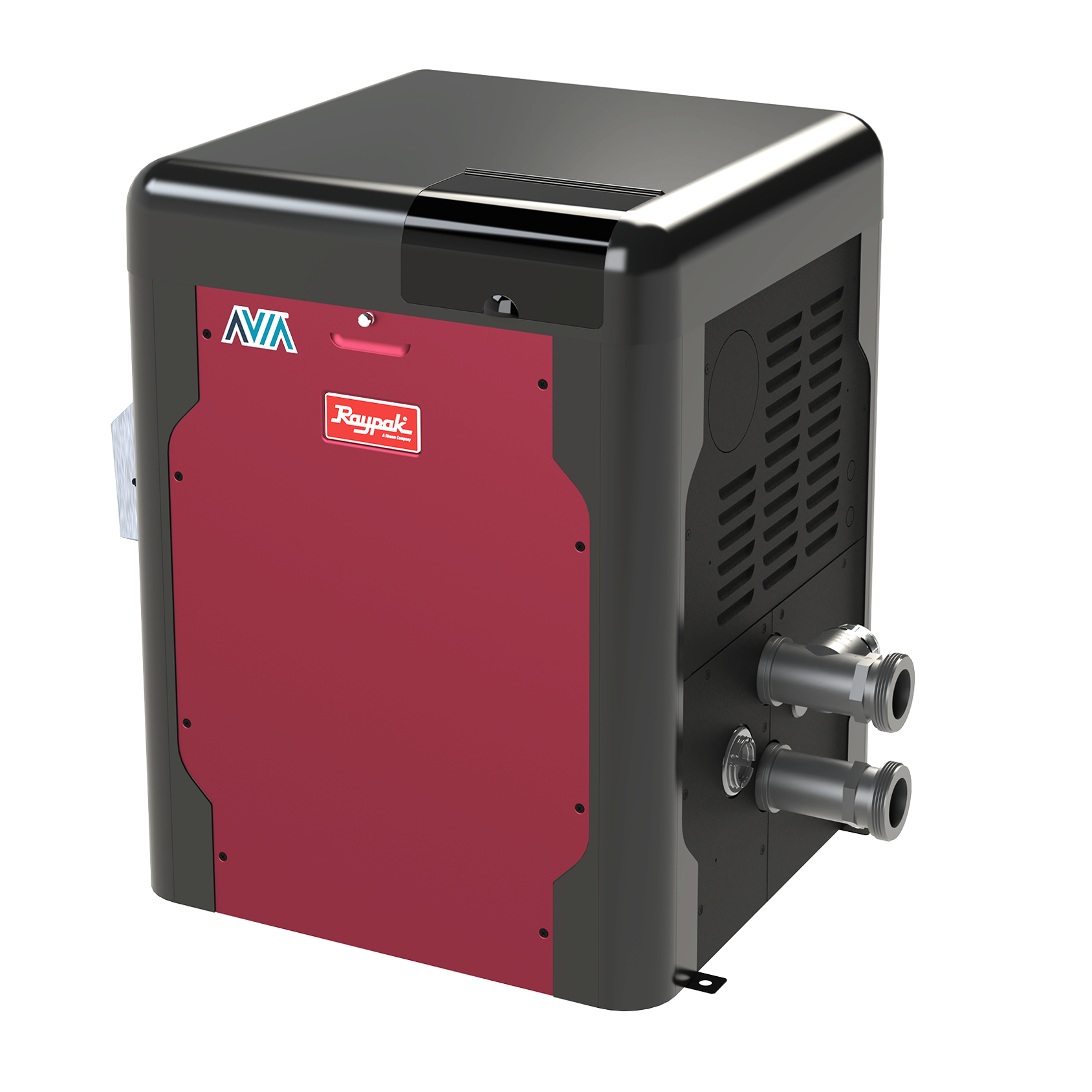 Raypak AVIA P-R264A-EN-N 264K BTU natural gas low NOx pool heater with WiFi, front view