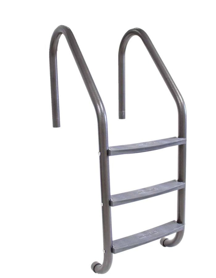 Global Pool Products Classic 3-Step polished pool ladder with white heavy duty treads