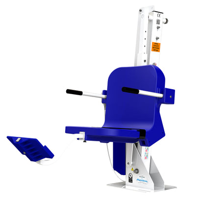 Aqua Creek Admiral ADA Pool Lift, 450 lb, No Anchor, White with Blue Seat, F-ADMRL