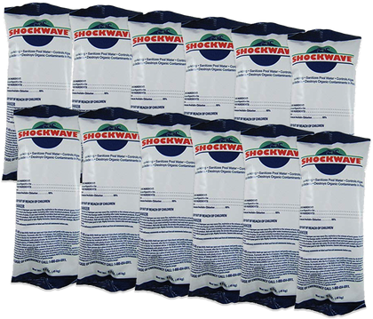 Case of 12 one pound bags of Cal-Hypo Shockwave 68% granular pool shock