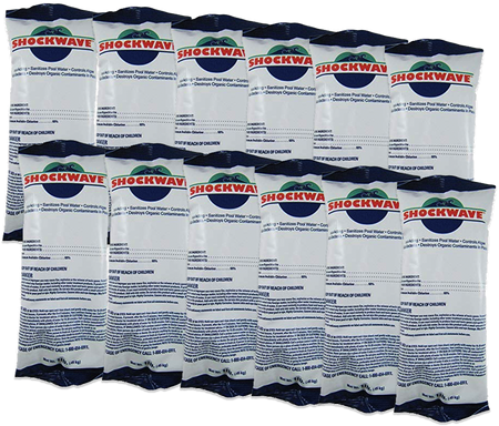 Case of 12 one pound bags of Cal-Hypo Shockwave 68% granular pool shock