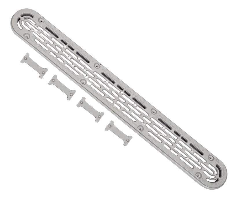 AquaStar 32CDFLFR103 32 inch light gray channel drain cover and frame