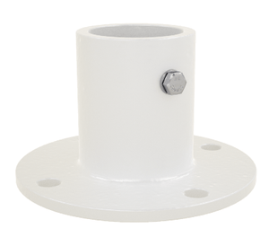 Perma-Cast PF-3119 white aluminum slide flange for 1.9 inch OD tubing rails
